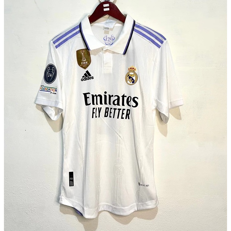 JERSEY PLAYER ISSUE MADRID HOME 2022 2023 FULL PATH KROOS & BENZEMA HTRDY HIGH QUALITY