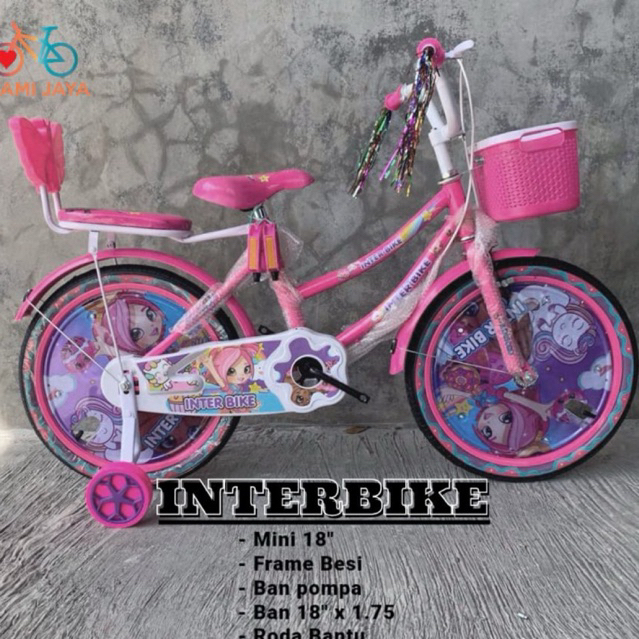 Sepeda Anak Cewek Keranjang Mini ring 18 Interbike