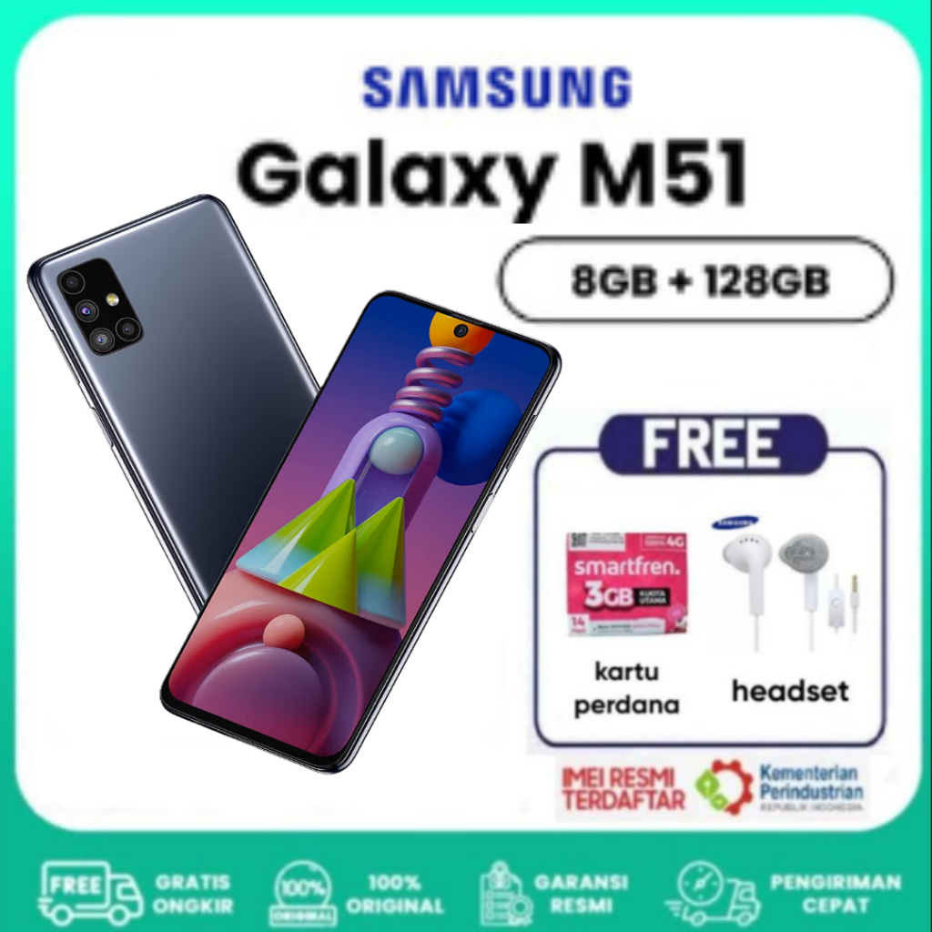 SAMSUNG GALAXY M51 [8/128] RAM 8GB128GB 2020 GARANSI