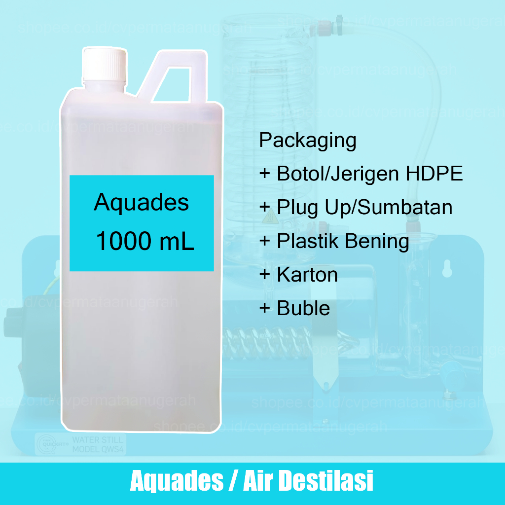 Aquades 1 Liter – Kemurnian Terjamin, Harga Hemat