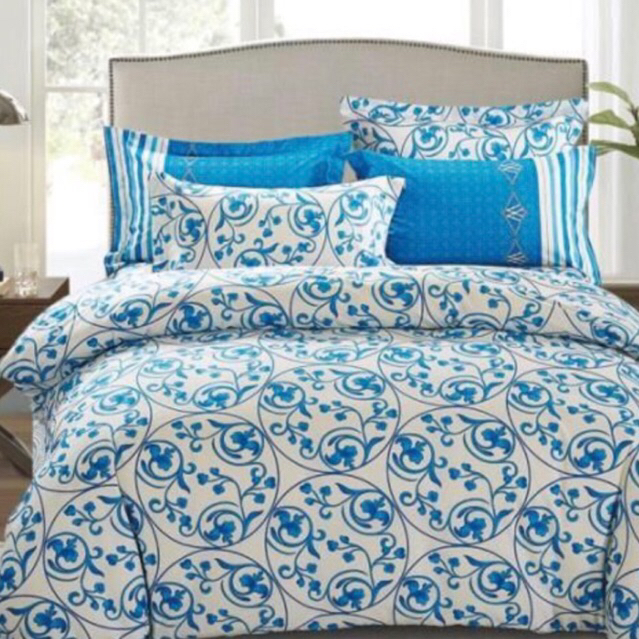 BIOSIBEDDING Sprei Katun Jepang Original Motif Bunga Tropical Shabbychic - Sprei Custom Rumbai Rempe