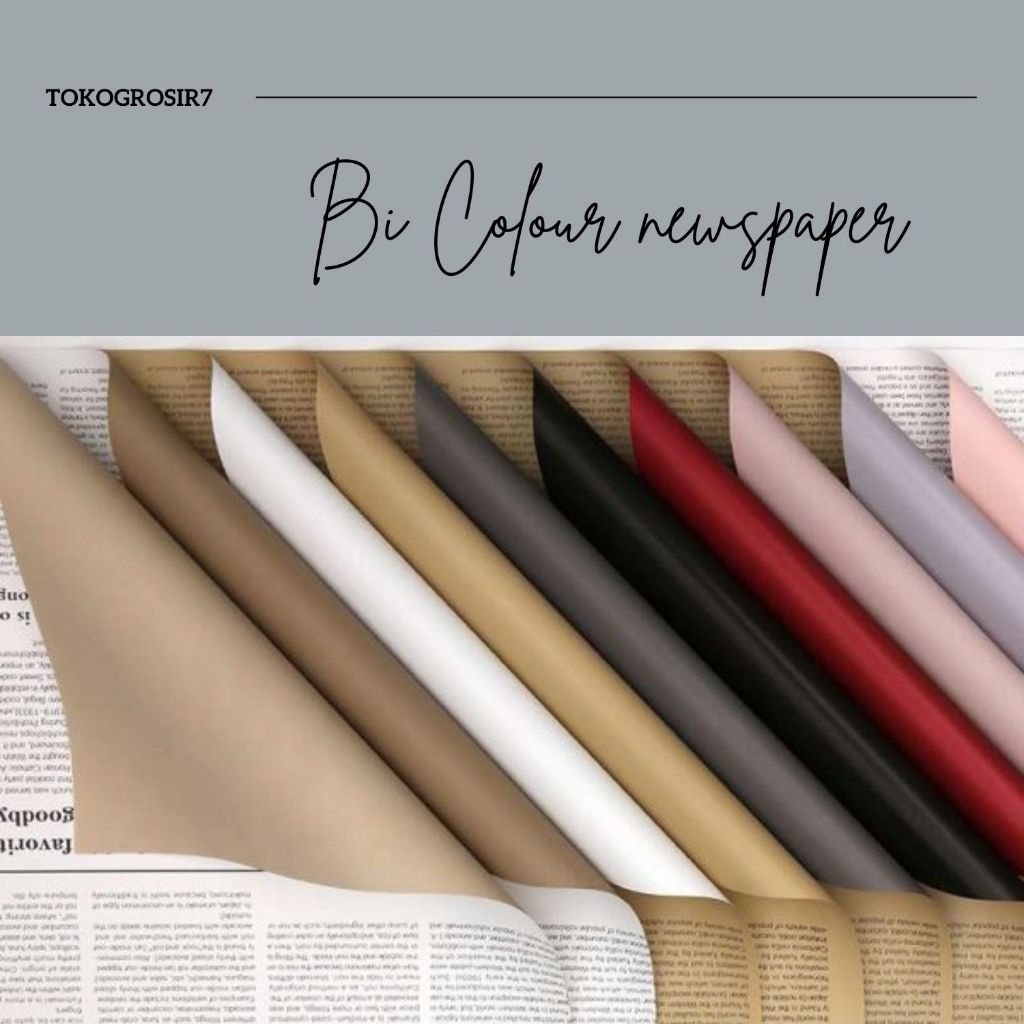 

KERTAS BUKET BUNGA MOTIF KORAN NEWS PAPER BI COLOR VINTAGE FLOWER WRAPPING