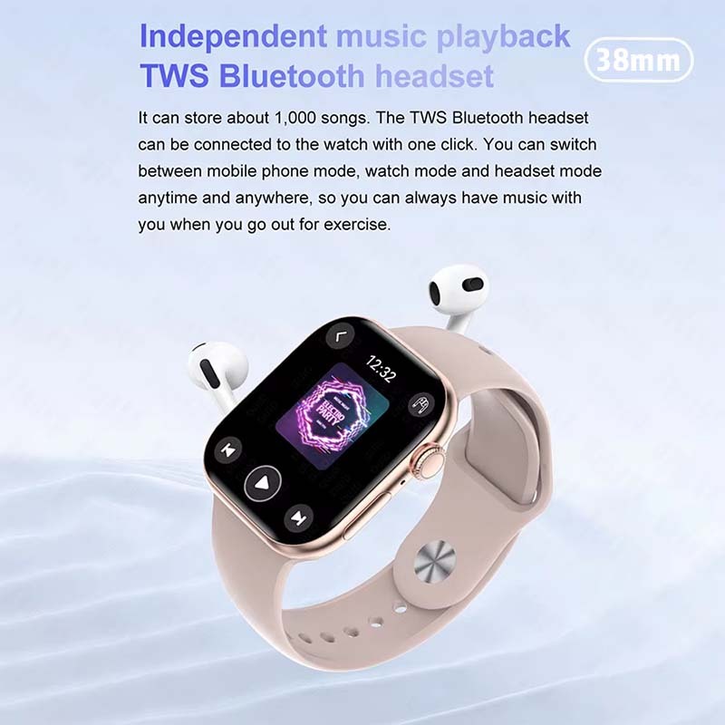 Hot Deals Buds Smartwatch 10 Mini 38Mm 1.72Inc Waterproof Bluetooth Call Jam Smartwatch Wanita Pria