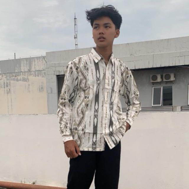 kemeja batik katun motif SONGKET PUTIH