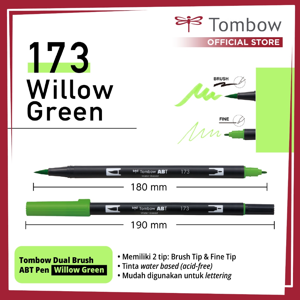 

Tombow Dual Brush ABT Pen Willow Green