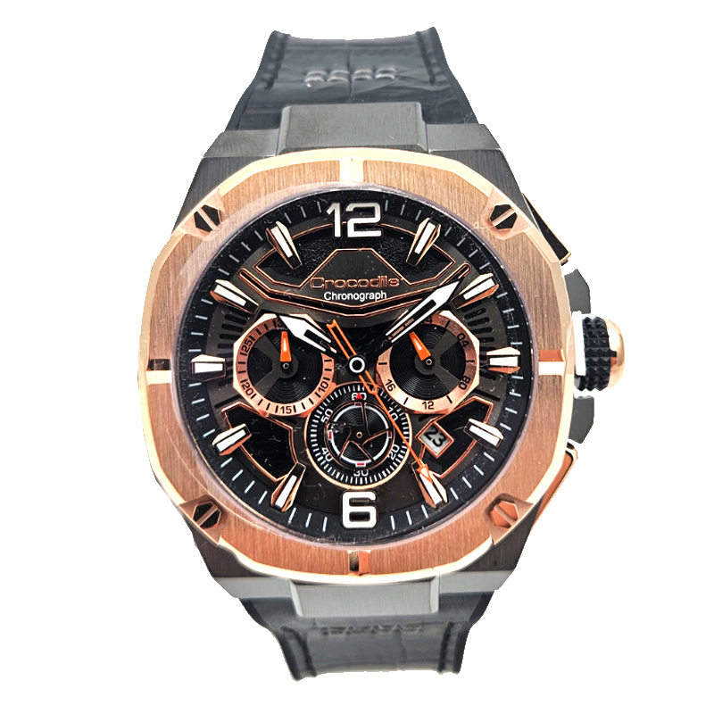 Crocodile CM-049G34B Black New Jam Tangan Pria Original