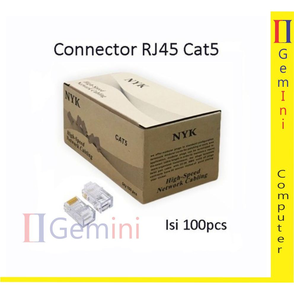 RJ 45 CAT5 NYK / NYK Conector Rj45 Cat5 isi 100pcs