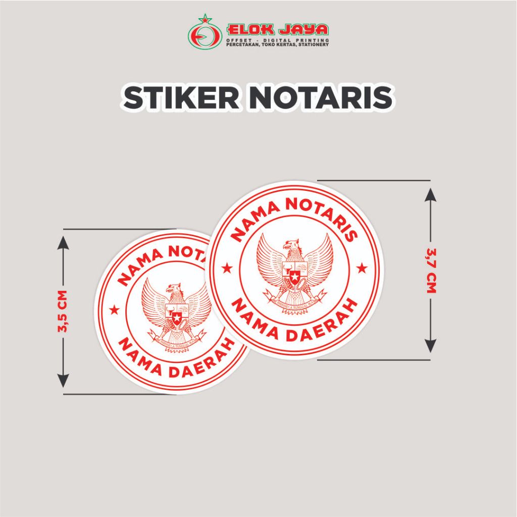 

ELOK JAYA - Stiker Segel Akta Notaris PPAT | Custom Stiker Cutting | Stiker Chromo Vinyl