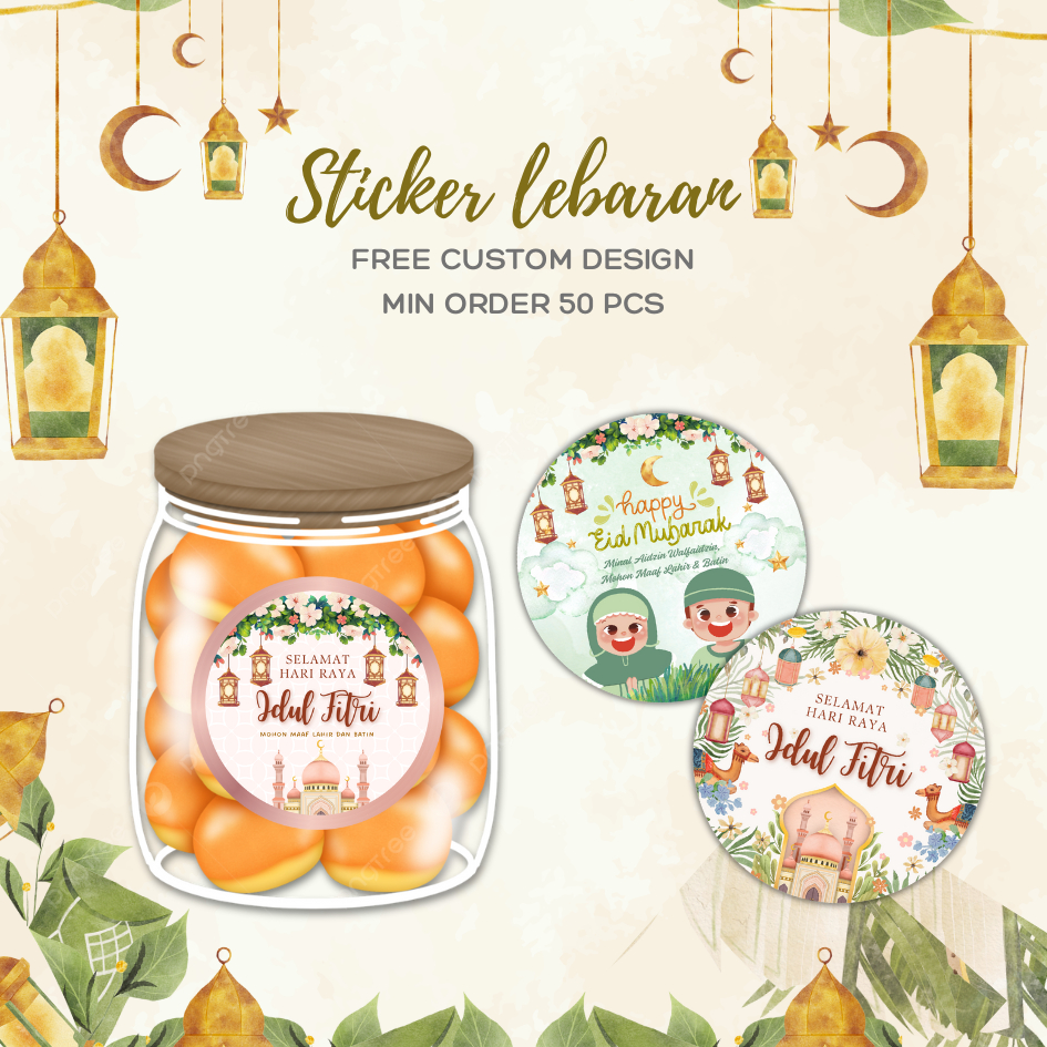 

Stiker Eid Ramadan & Idul Fitri Hampers | Sticker Ramadhan & Puasa / Toples Makanan / Label Kue Kering