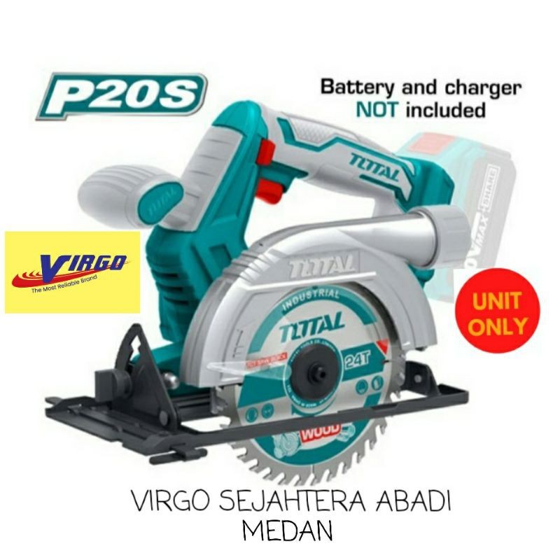 TOTAL TSLI1401 MESIN CIRCULAR SAW BATERAI CORDLESS 20V UNIT ONLY TSLI 1401