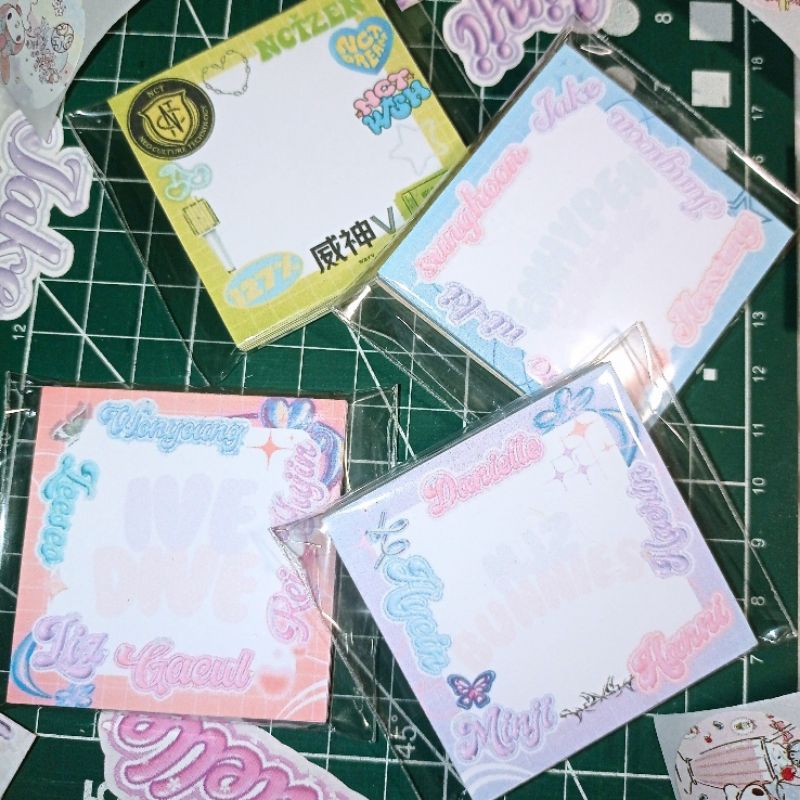 [50 lembar] kertas memopad kpop ive njz nct enhypen lucu untuk freebies