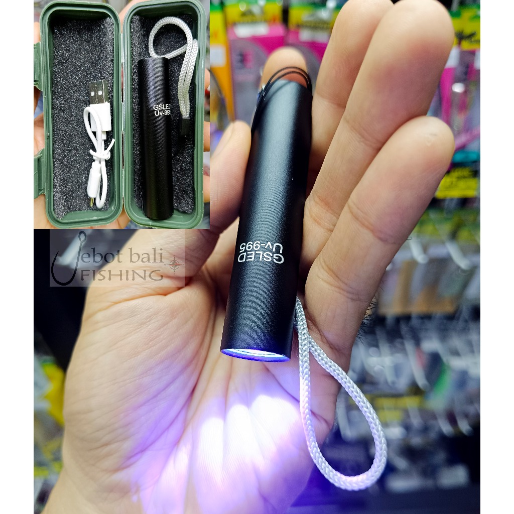 Senter UV Ultraviolet Batre Cas / Charge