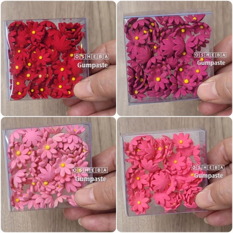 

[osheba] gumpaste bunga BK daisy 35 pilihan pink isi 50 bunga