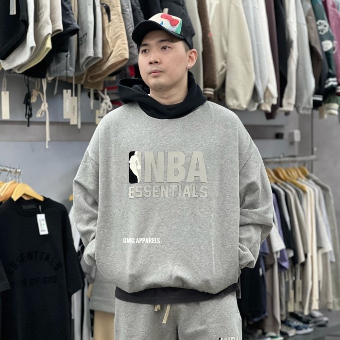 Fear of God Essentials NBA Grey Black Hoodie