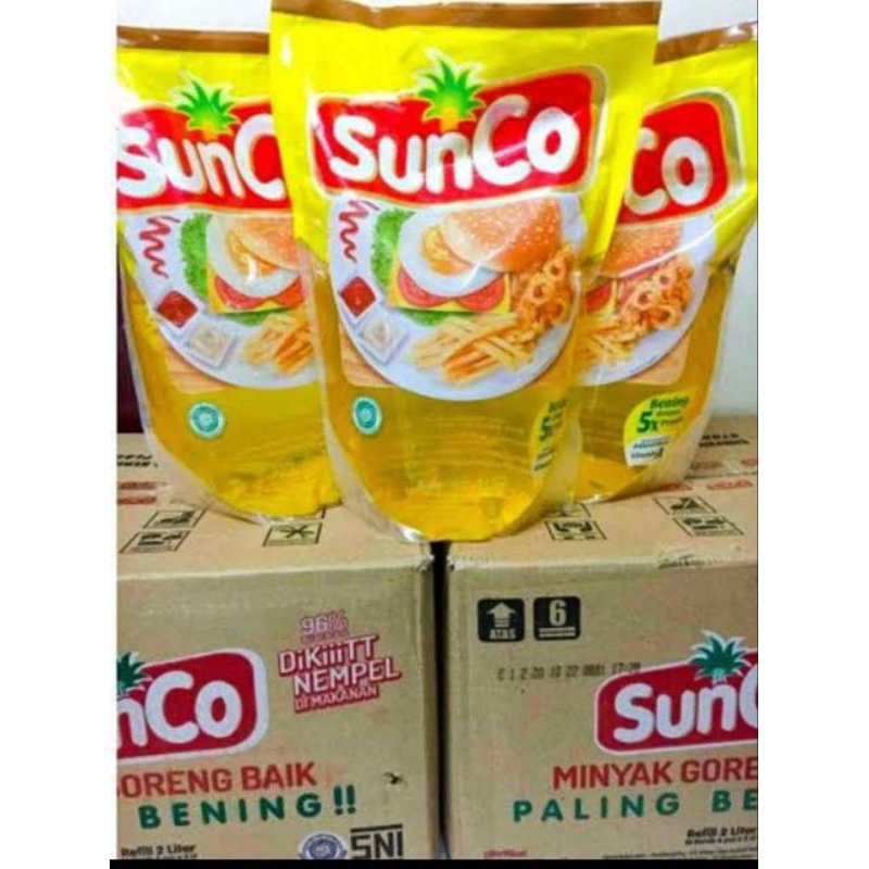 

SUNCO 1 liter dan 2 liter minyak goreng kemasan refil