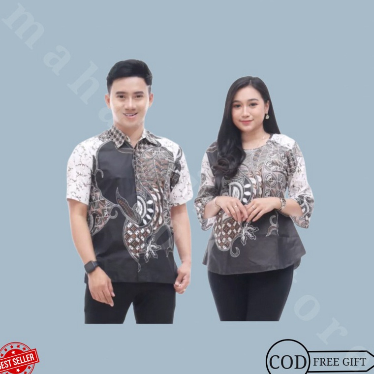 KODE H57Q BAJU KEMEJA BATIK COUPLE PRIA DAN WANITA BLOUSE SIZE M L XL  XXL