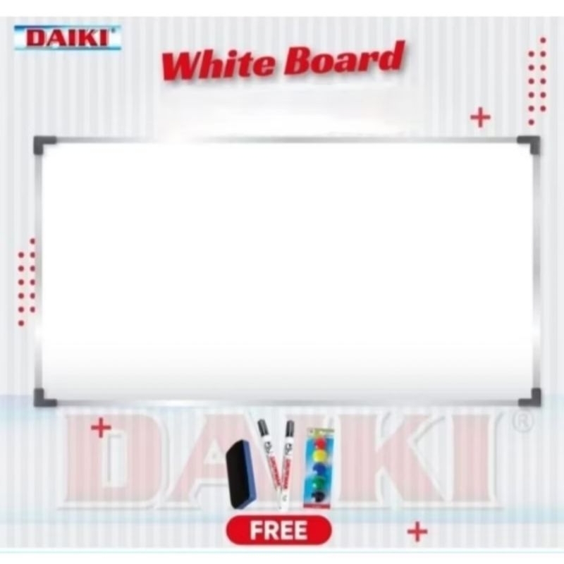 

Daiki White Board Single Face Gantung Magnetik 120 x 120 cm / 120 x 150 cm / 120 x 180 cm.