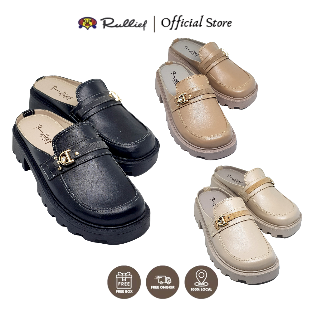 Rullief FDS 178 - Wedges Korean Style Sepatu Sandal Korea Selop Casual Semi Formal