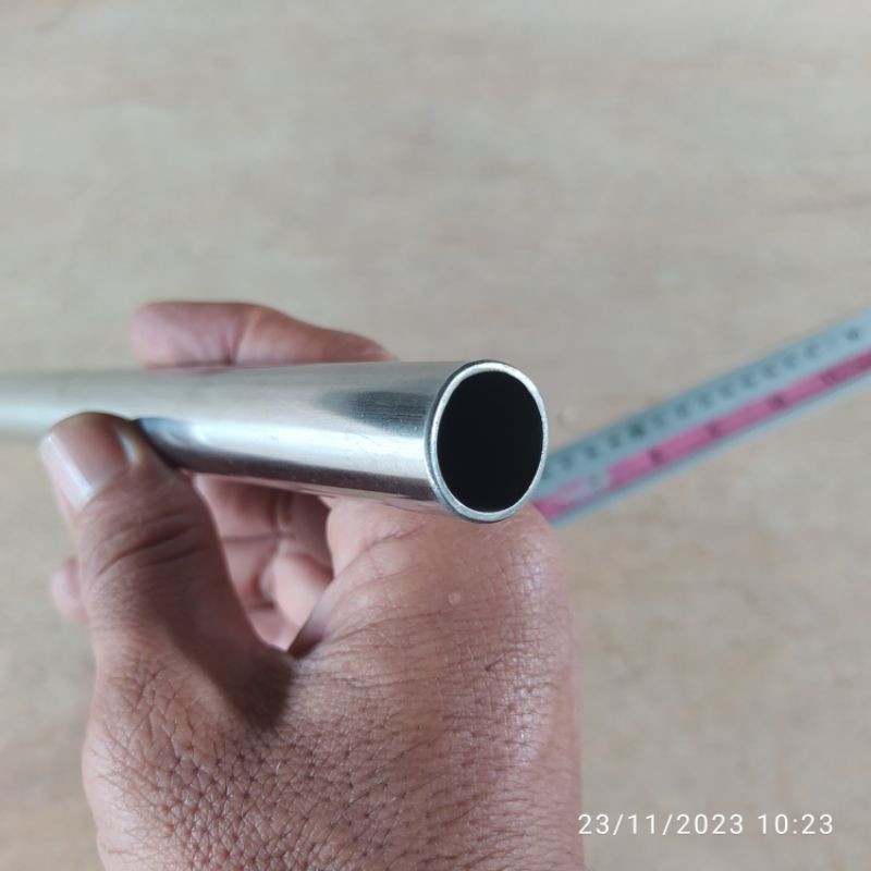 Pipa Bulat Stainless OD 19 mm Tebal 1,5 mm Panjang 70 cm