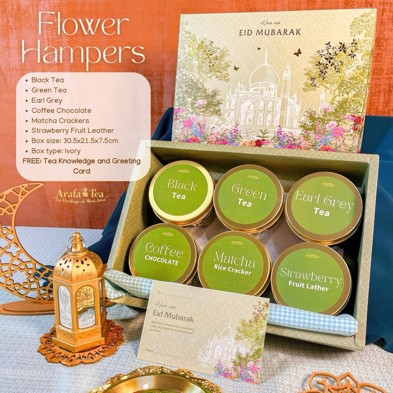 

Parsel Lebaran | Hampers Idul Fitri | Hampers Bandung | Flower Hampers by Arafatea Teh Hijau, Matcha, Chamomile, Earl Grey, Black Tea, Cokelat, Kopi, Strawberry Buah Kering