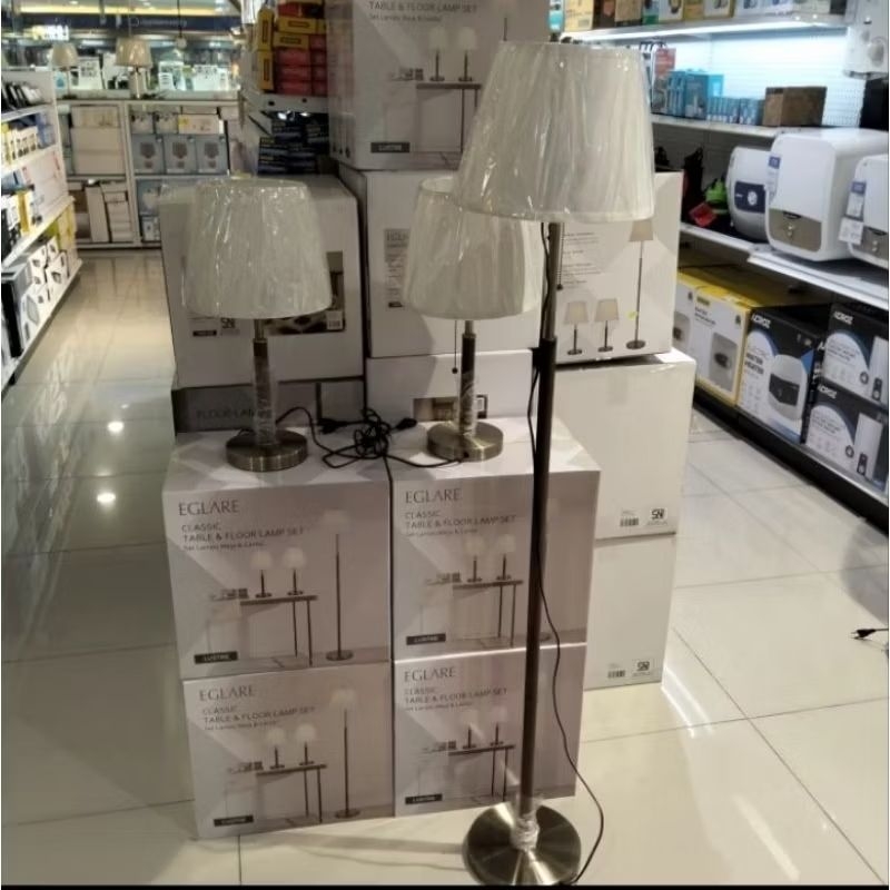 Eglare Set 3 Pcs |  Lampu Meja & Lampu Lantai