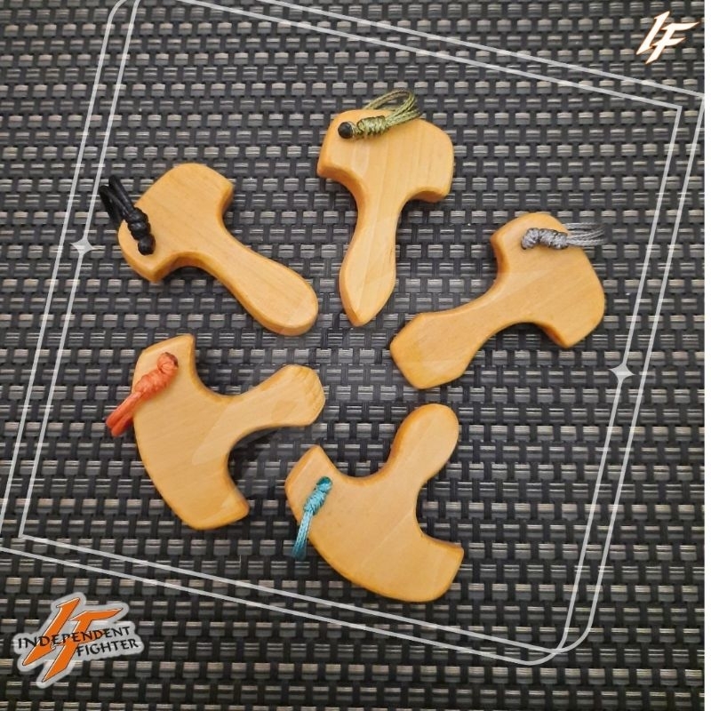 [PREORDER] T Finger Wooden Knuckle (Gantungan Kunci, Aksesoris Kayu, Alat Beladiri, Self Defense Key