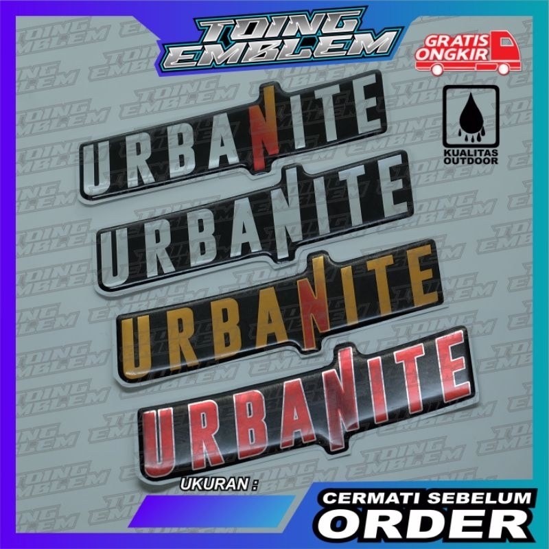 emblem timbul urbanite honda brio/emblem urbanite honda brio
