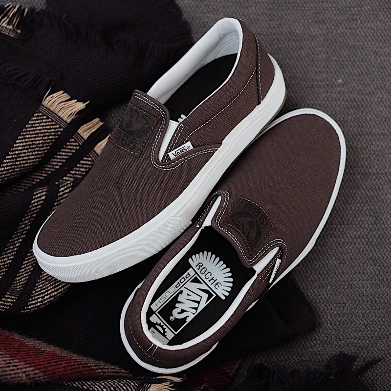 Sepatu Vans Slip On Pro Skate BMX Dakota Roche Brown 100% ORIGINAL RESMI