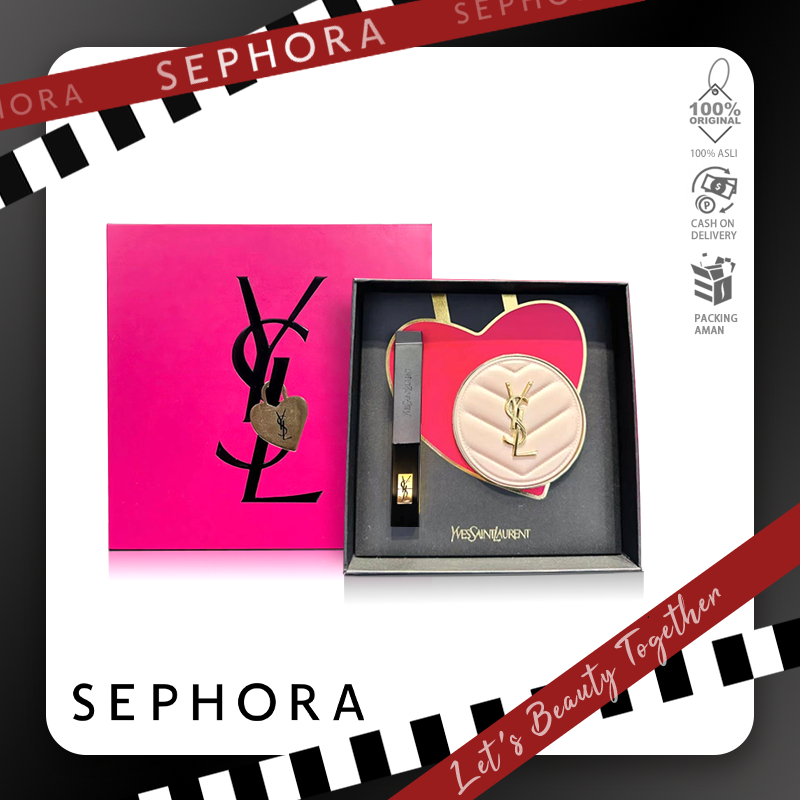[100% Original]YSL Gift Set | YSL Cushion Pink Matte B10/B20 + ysl lip gloss#314 lipstick rouge make