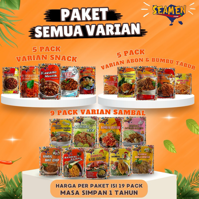 

PAKET SEMUA VARIAN SEAMEN FOOD. Isi 19 Pack