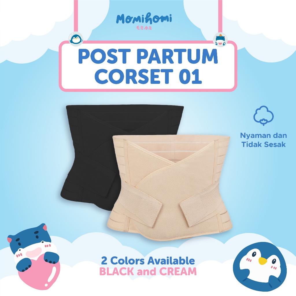 MOMI HOMI 01 GARANSI TUKAR SIZE Korset Pelangsing Slimming Corset Postpartum Adjustable Corset Doubl