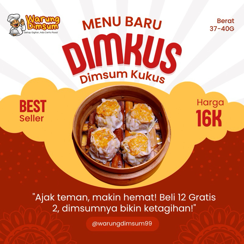 

Dimsum Kukus Jumbo Ukuran 37-40g Isi 4 Dijamin Puas