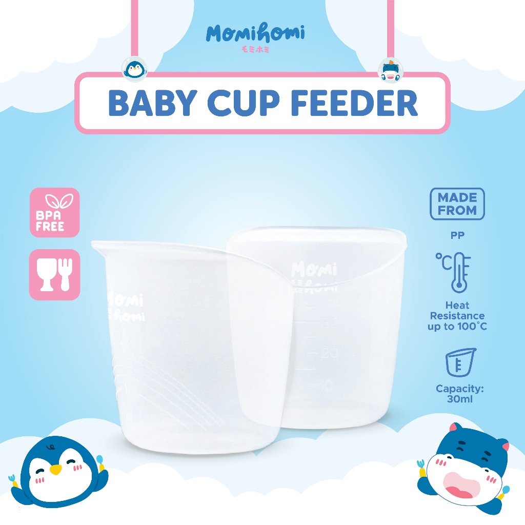 MOMI HOMI Baby Cup Feeder Asi Gelas Asi Pengukur 30Ml Menggantikan Dot Dengan Cangkir/Cangkir Menyus
