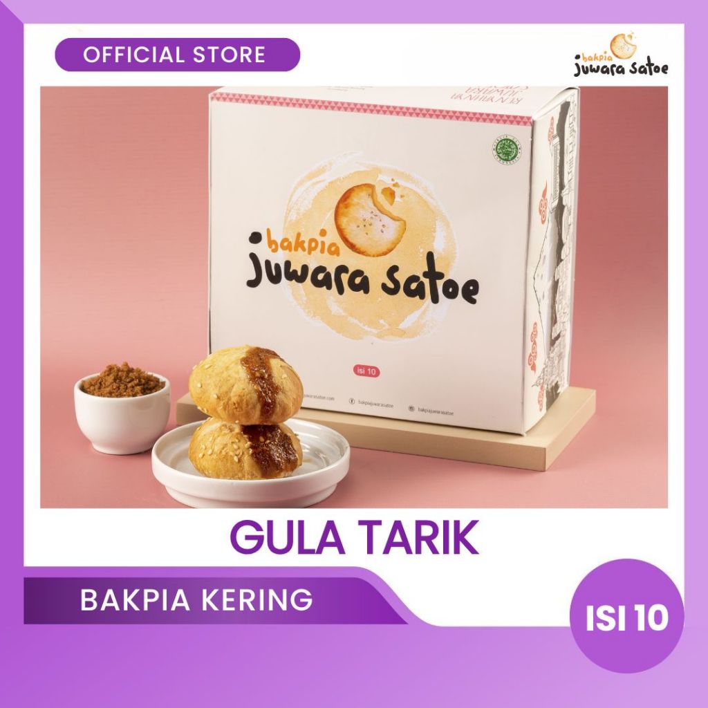 

BAKPIA JUWARA SATOE [ Isi 10 ] Bakpia Gula Tarik - Oleh Oleh Khas Jogja