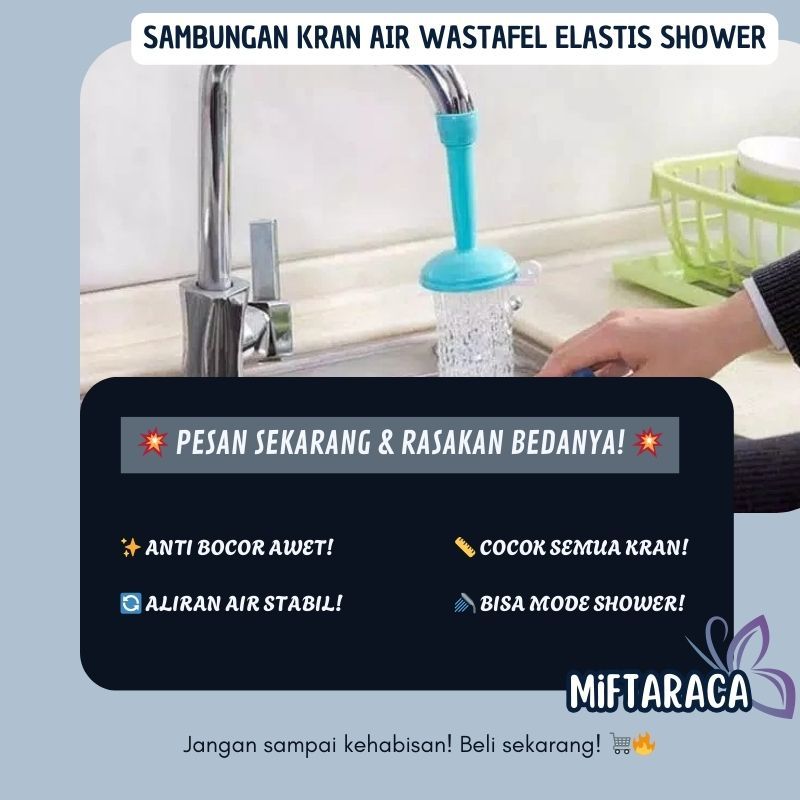 Sambungan Kran Air Wastafel Elastis Shower Kran Dapur Karet