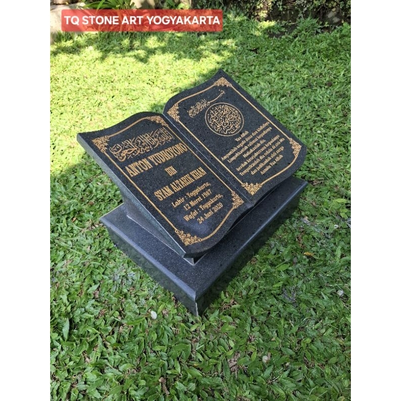 NISAN MAKAM MINIMALIS MODEL BUKU BATU ANDESIT POLES 30X40