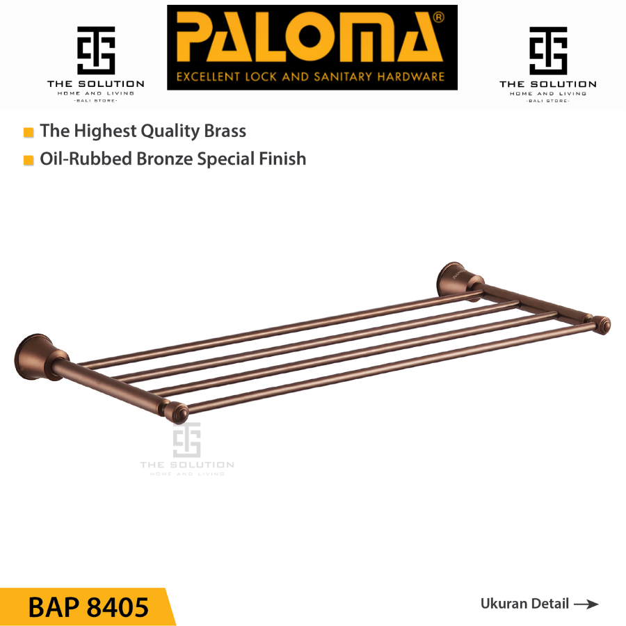 Rak Handuk PALOMA BAP 8405 Rak Baju Gantungan Handuk Hanger Dinding Kamar Mandi Bronzed Gold