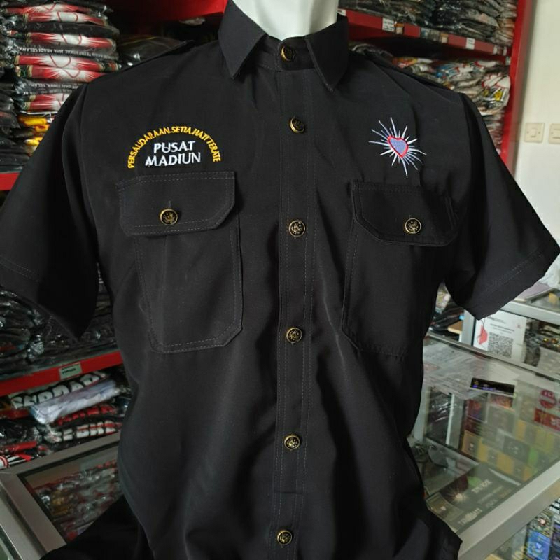 KEMEJA PSHT PERSAUDARAAN SETIA HATI TERATE PUSAT MADIUN BAHAN BLACKJET