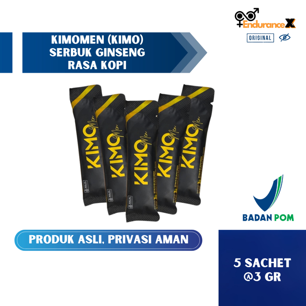 Kimo Ginseng 5 Sachet Penambah Stamina Pria Perkasa Original BPOM - Minuman Serbuk Kopi Kimo Men