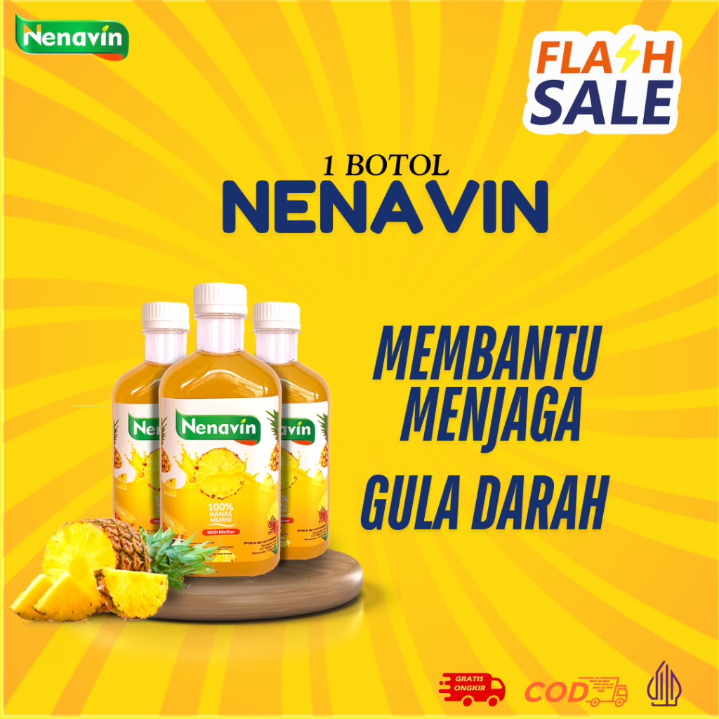 

PAKET 3 BOTOL Cuka Nanas Herbal NENAVIN – Solusi Alami Atasi Diabetes & Kolesterol 300ml