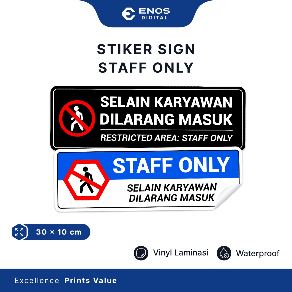 

Stiker Staff Only Label Sign Staff Only Selain Karyawan Dilarang Masuk