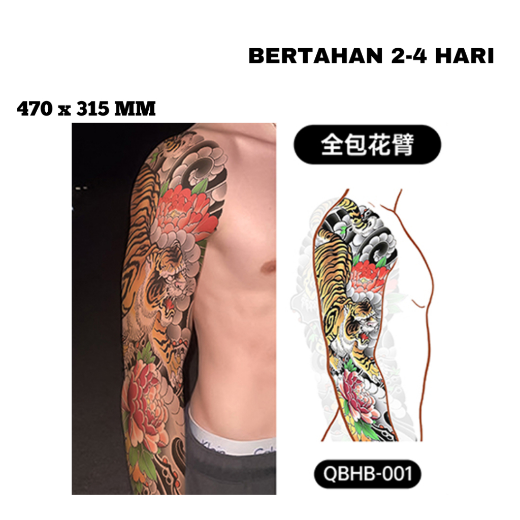tato temporer premium semi permanen tattoo fruit ink tato full punggung tattoo full back temporary 2