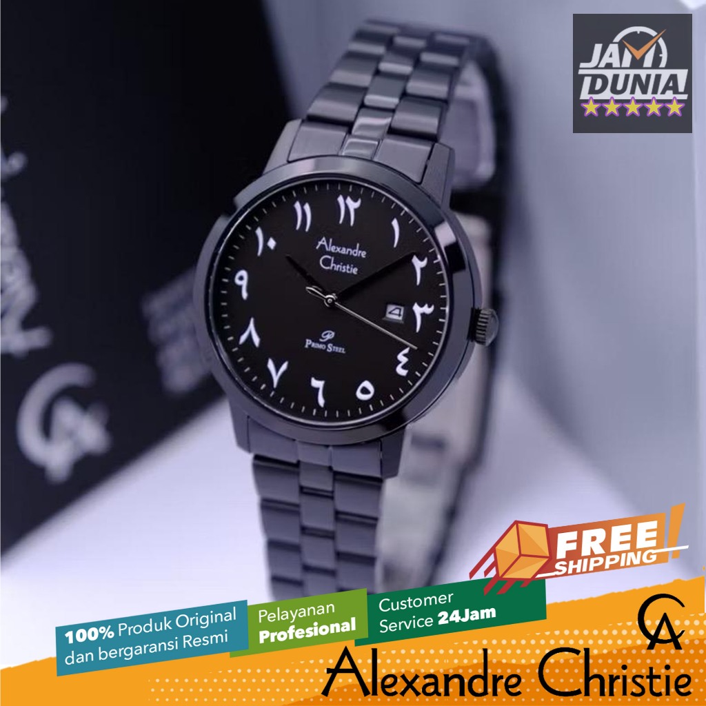 JAM TANGAN WANITA ALEXANDRE CHRISTIE ORIGINAL BLACK 1007 AC1007 AC 1007 NG ST B086