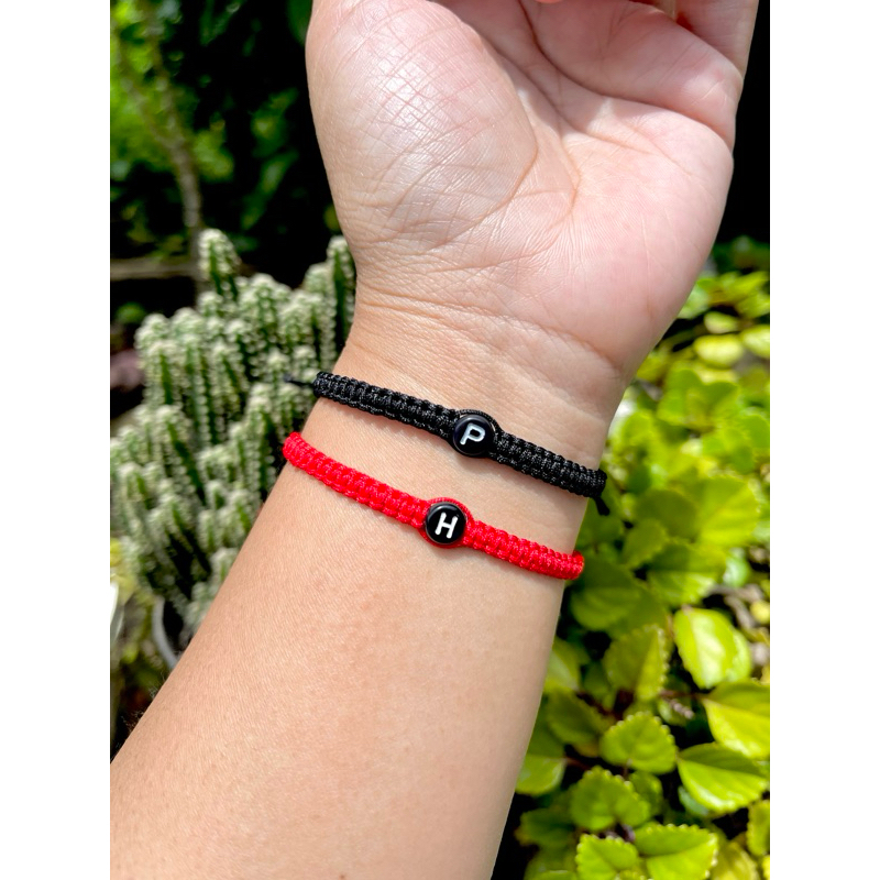 Gelang Tali Serut Inisial Gelang Tali Couple Gelang Tali murah Gelang Lucu