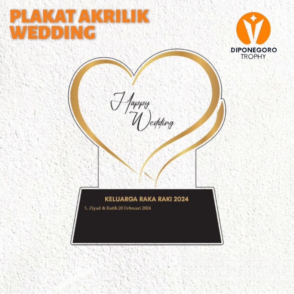 Plakat Wedding Akrilik Piala Wedding Akrilik Custom Jual Plakat Custom Wedding