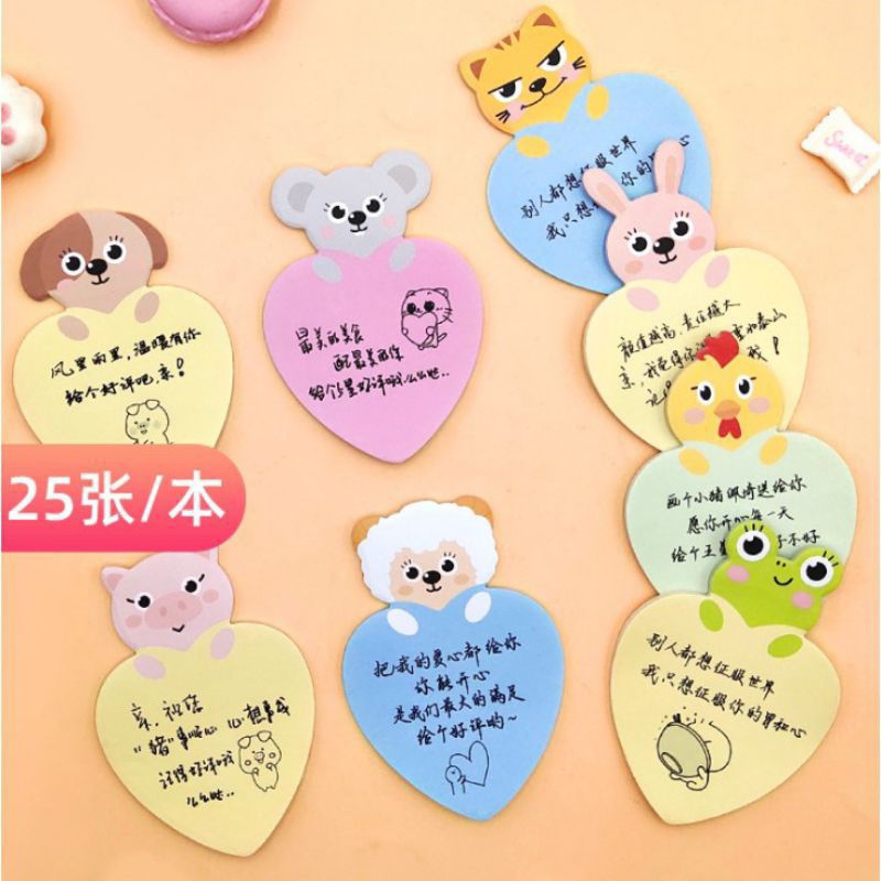 

Sticky notes Anime bentuk kepala hewan kartun bear love