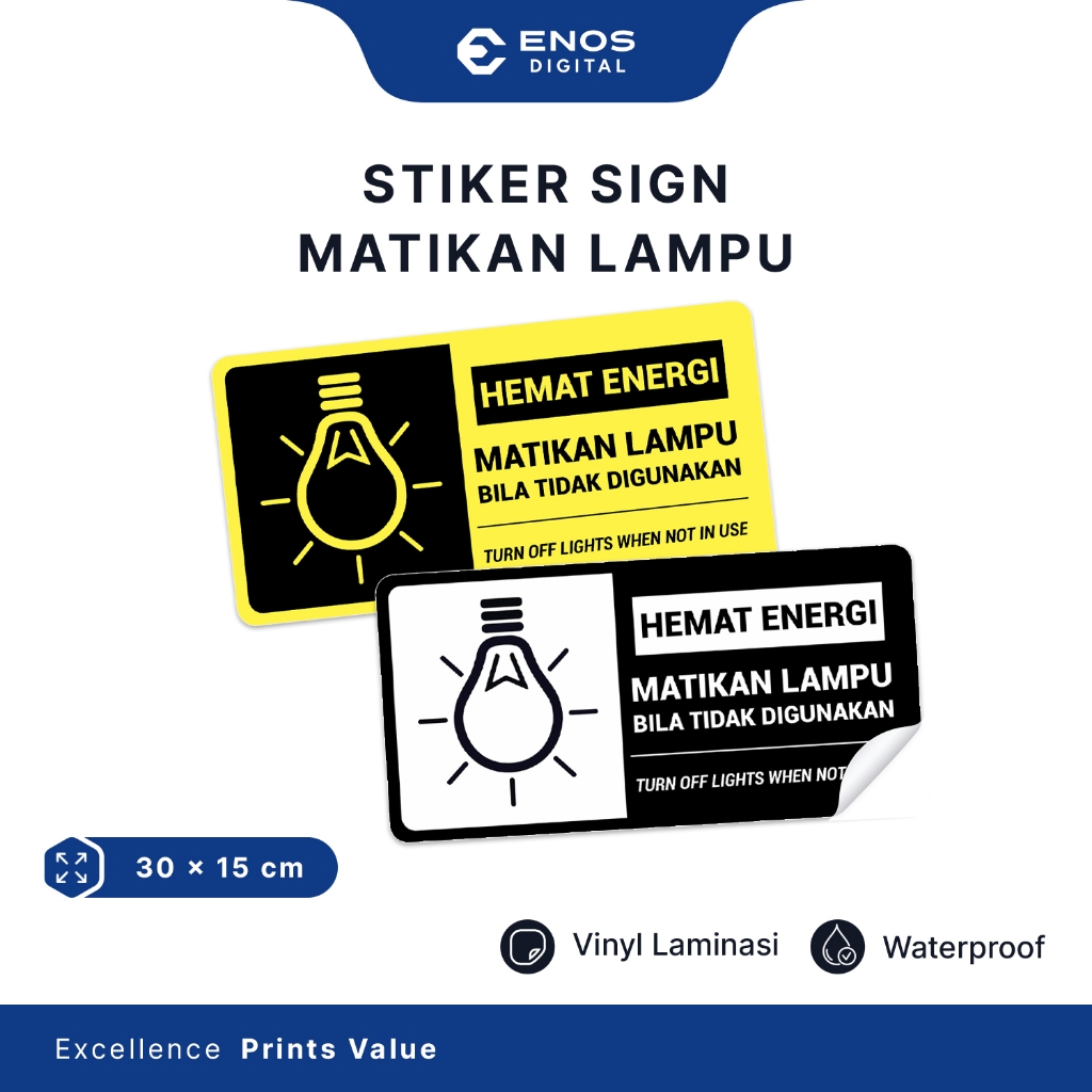 

Stiker Himbauan Hemat Energi Stiker Peringatan Matikan Lampu Hemat Energi
