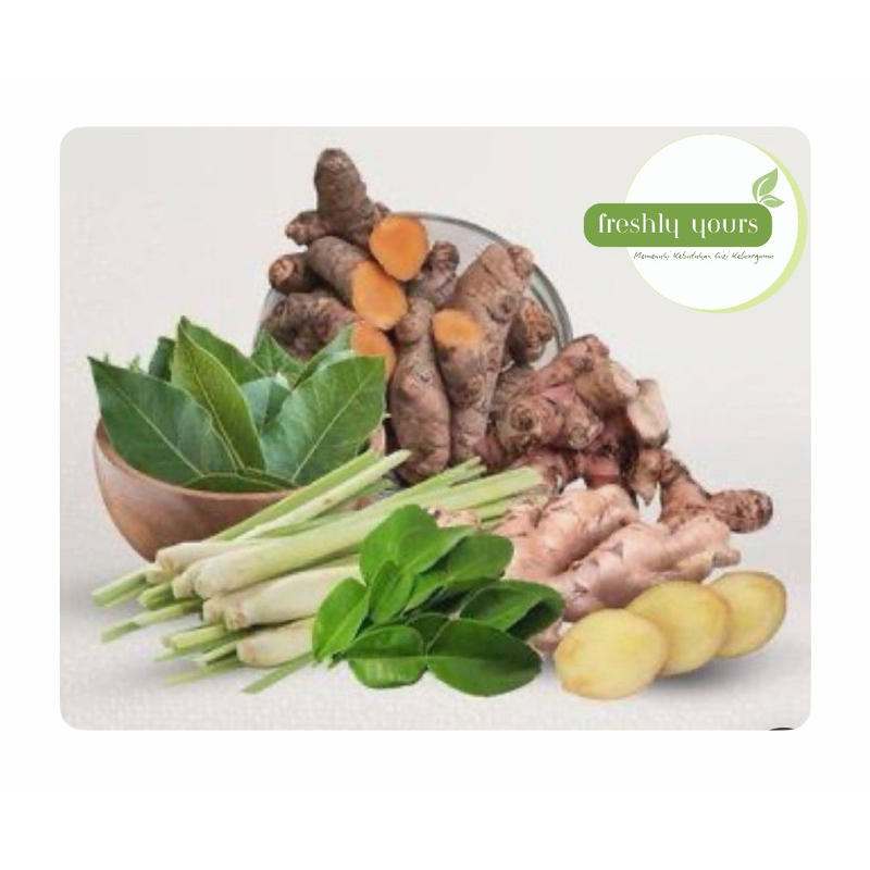 

Bumbu Dapur Lengkap Kunyit Sereh Lengkuas Jahe Daun Salam Daun Jeruk Kencur