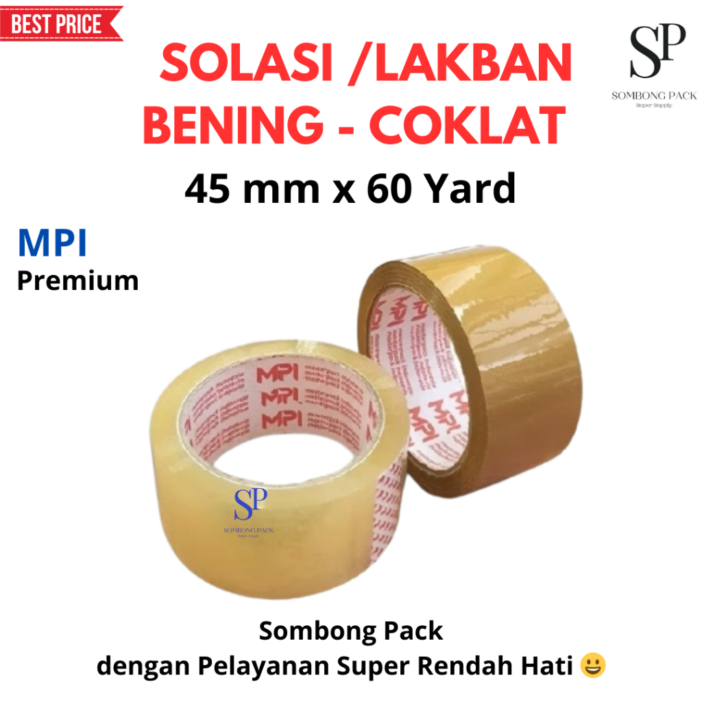 

SOLASI LAKBAN BENING-COKLAT 45 MM X 60 YARD MPI PREMIUM