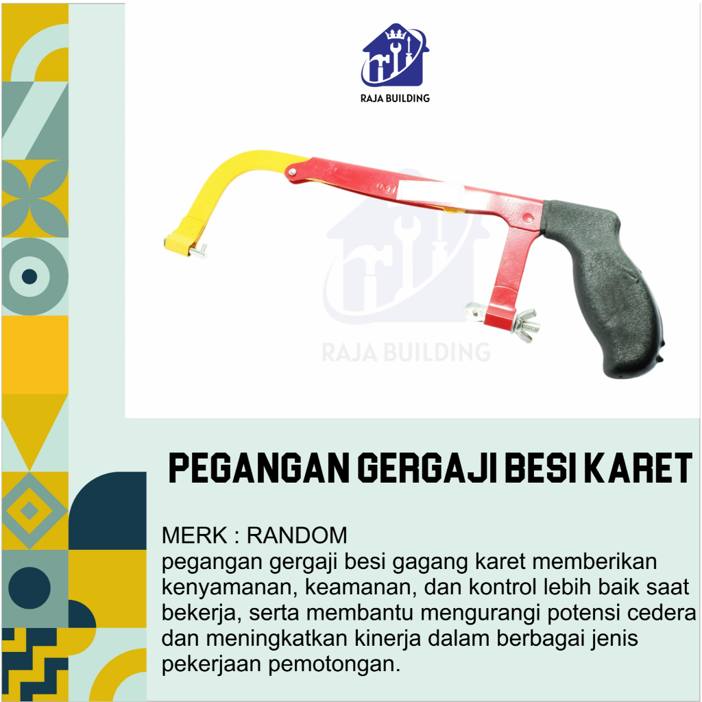 PEGANGAN GERGAJI BESI GAGANG KARET / Gagang Gergaji Karet / Gergaji Besi Tangan Karet